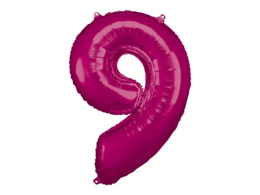 Picture of FOIL BALLOON NUMBER 9 PINK 34 INCH